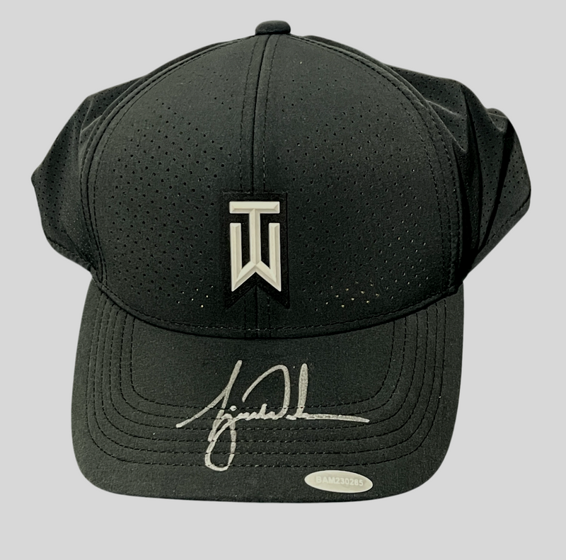 Tiger Woods Signed Autographed Nike AeroBill Black Hat Upper Deck UDA COA Golf