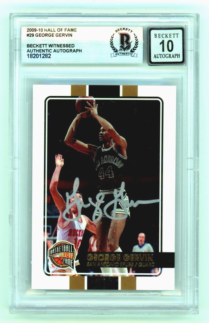 George Gervin 2009-10 Hall of Famer 29 Signed #/599 Beckett BGS 10 Auto Spurs