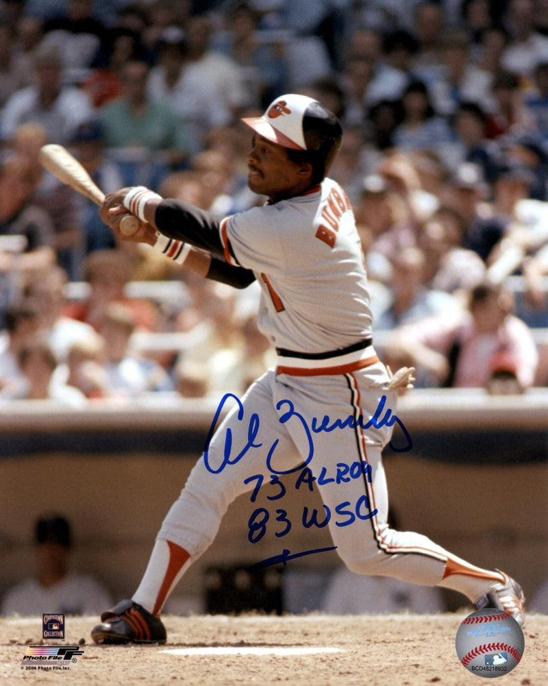 Al Bumbry Signed Baltimore Orioles PF 8x10 Photo w/ ROY + WSC 2x Insc LSCM COA