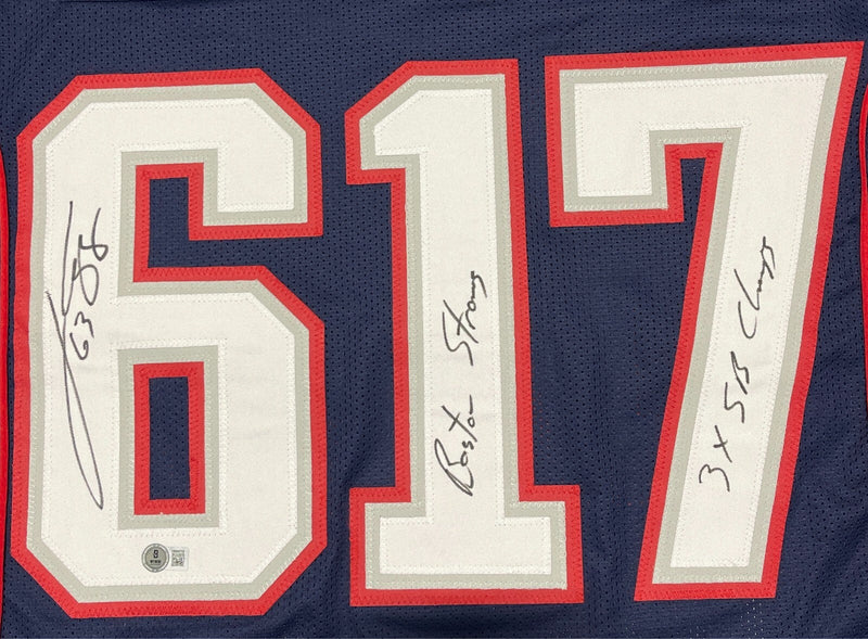 Joe Andruzzi Signed Patriots Boston Strong Custom Jersey Beckett W BAS COA