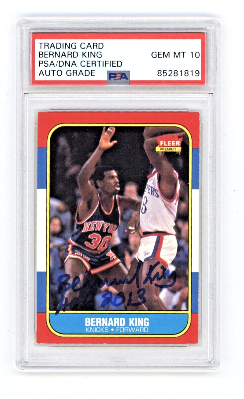Bernard King 1986-87 Fleer #60 w/ HOF 2013 Inscription Signed PSA 10 Auto Knicks