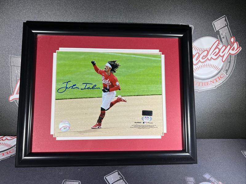 Jonathan India Signed Framed 8x10 Photo 1st HR Cincinnati Reds PSA ITP COA