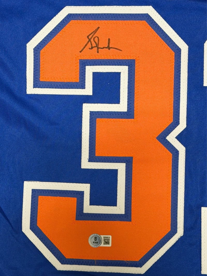 Grant Fuhr Signed Edmonton Oilers Custom Jersey Beckett Witness BAS COA