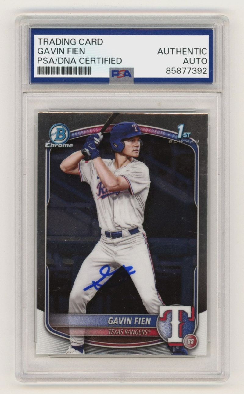 Gavin Fien 2025 Bowman Chrome 1st Signed Autograph Rookie RC PSA Authentic Auto