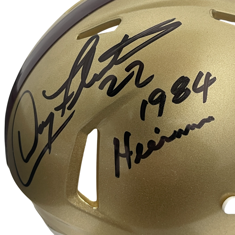 Doug Flutie Signed Boston College Mini Helmet 1984 Heisman Beckett Wit BAS COA