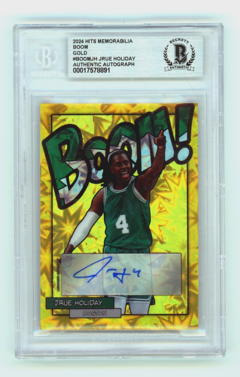 Jrue Holiday 2024 Hits Memorabilia BOOM Gold JSY # 4/10 Signed BGS BAS Auto