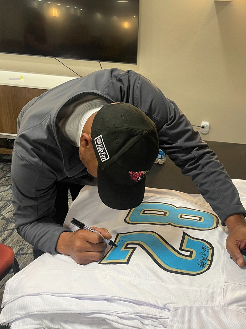 Jimmy Smith Signed Jaguars Custom Jersey w/ 2 Ins Beckett Witness BAS COA