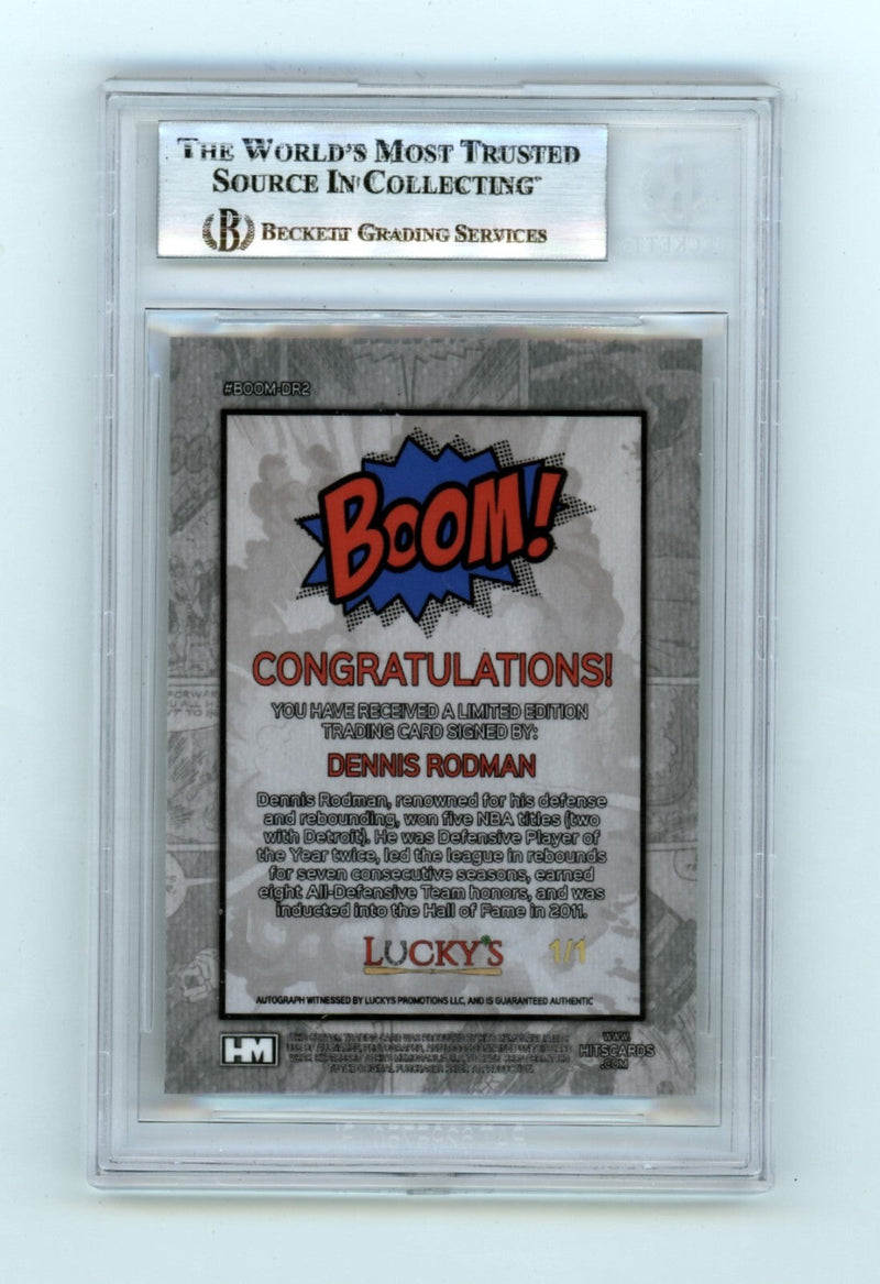 Dennis Rodman 2024 Hits Memorabilia BOOM Super #1/1 Signed BGS BAS Auto Pistons