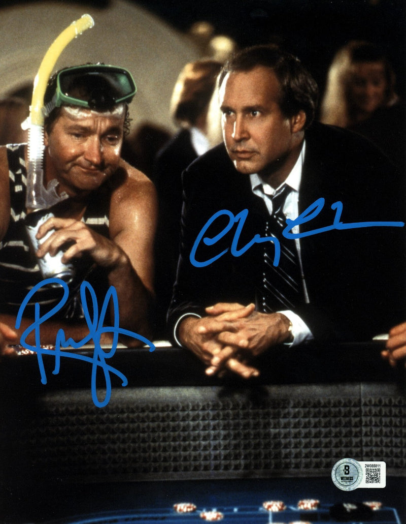 Chevy Chase & Randy Quaid Signed Vegas Vacation 8x10 Photo Beckett Wit BAS COA