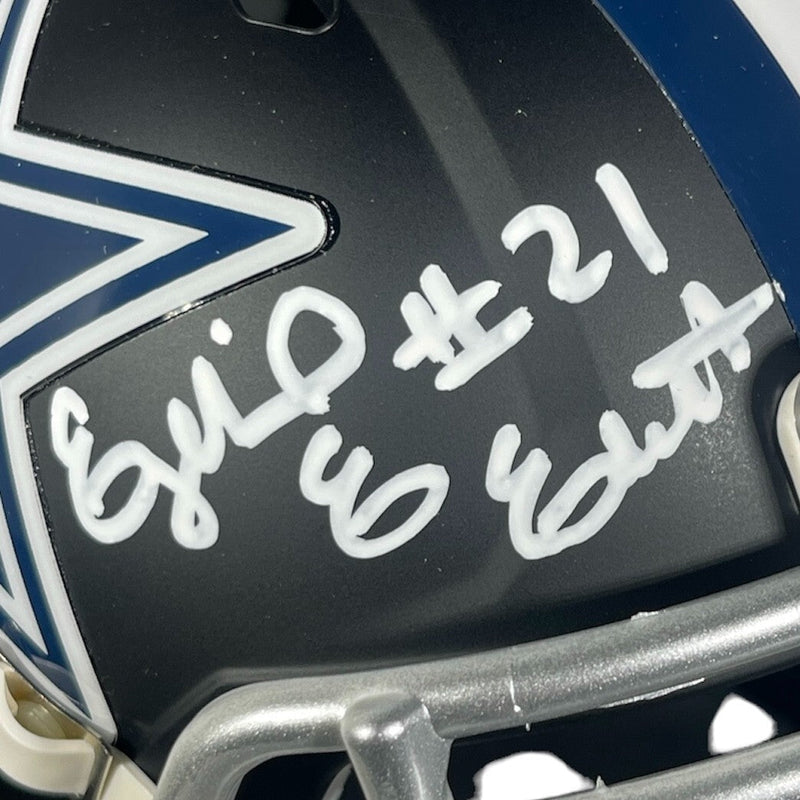 Ezekiel Elliott Signed Cowboys Flat Black Mini Helmet Beckett Wit BAS COA