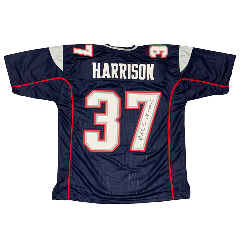 Rodney Harrison Signed Patriots Custom Jersey w/ B2B SB Champ Beckett W BAS COA