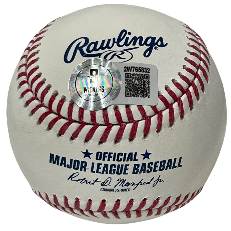 Steve Sax Signed ROMLB Baseball w/ 3 Insc Beckett Witness BAS COA Dodgers