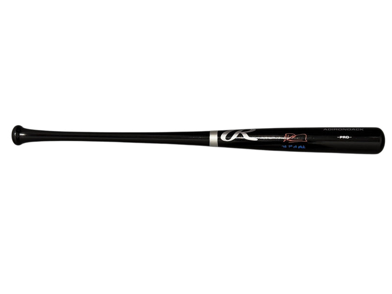 Kevin Parada Signed Black Rawlings Bat w/ 22 1st Rd Pick Beckett Witness BAS COA