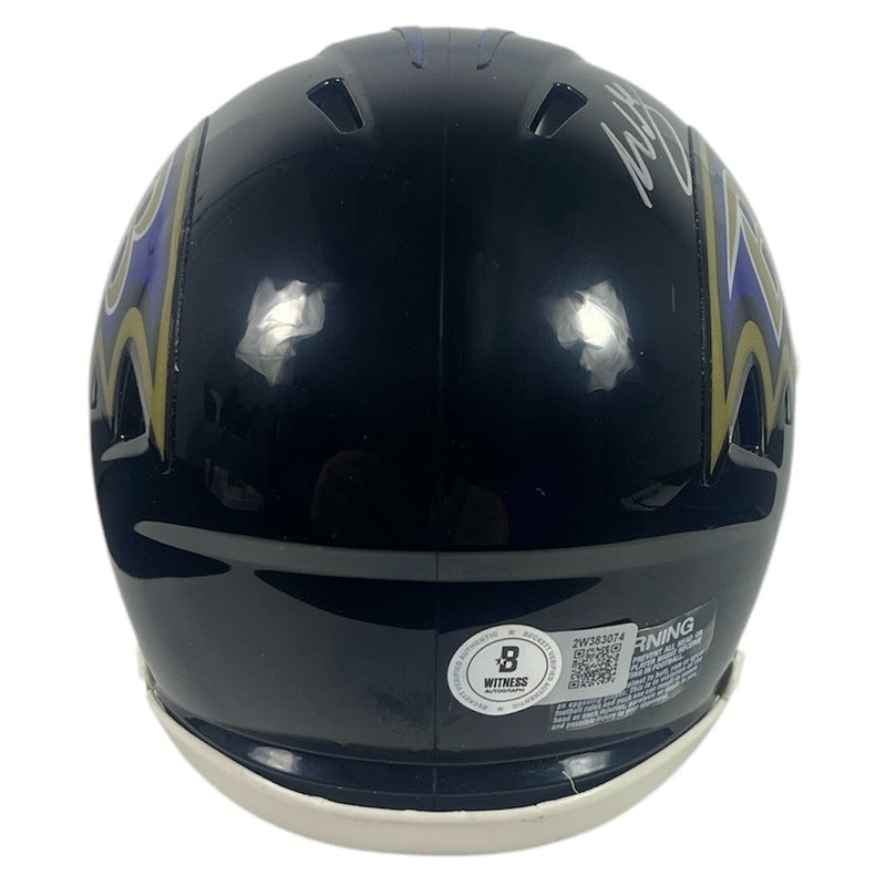 Willis McGahee Signed Ravens Speed Mini Helmet Beckett Witness BAS COA