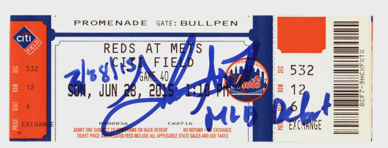 Steven Matz Signed Auto MLB Debut Ticket 6/28/2015 w/ MLB Debut Insc. LSCM COA