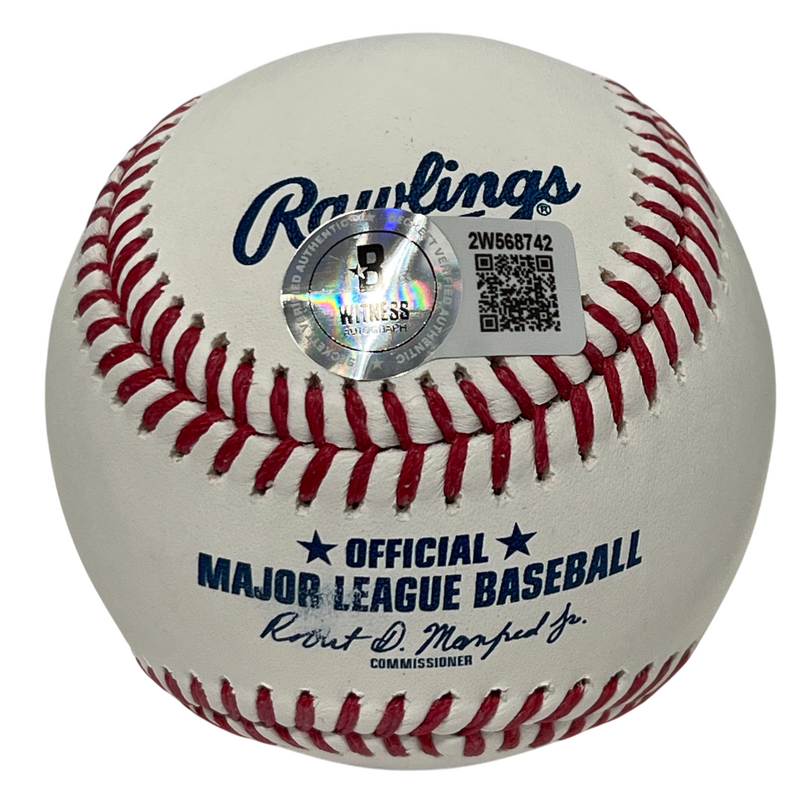 Rick Monday Signed Auto ROMLB Baseball Red White & Dodgers Blue Beckett BAS COA