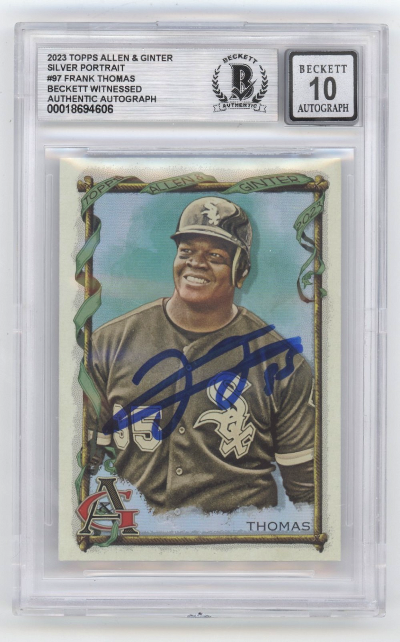 Frank Thomas 2023 Topps Allen Ginter Silver Portrait Signed Beckett BGS 10 Auto