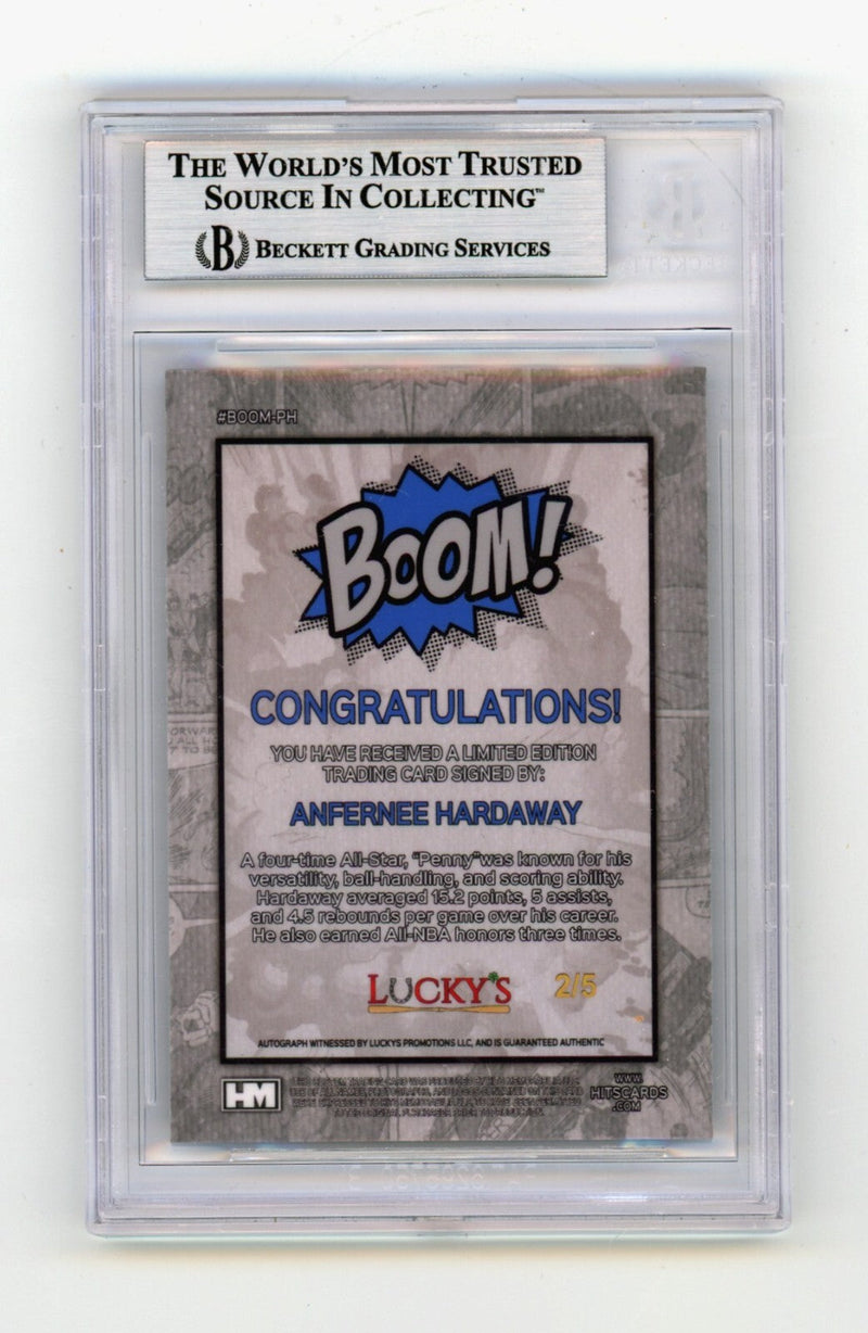 Anfernee Hardaway 2024 Hits Memorabilia BOOM Blue /5 Signed BGS BAS Auto Orlando