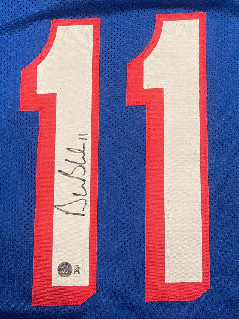 Drew Bledsoe Signed New England Patriots Custom Jersey Beckett BAS COA