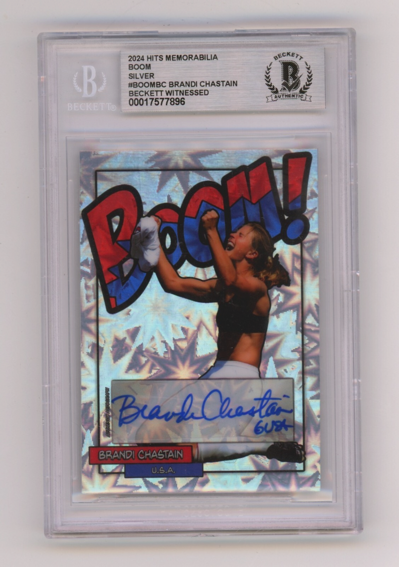 Brandi Chastain 2024 Hits Memorabilia BOOM Silver /6 Signed w/ USA BGS BAS Auto
