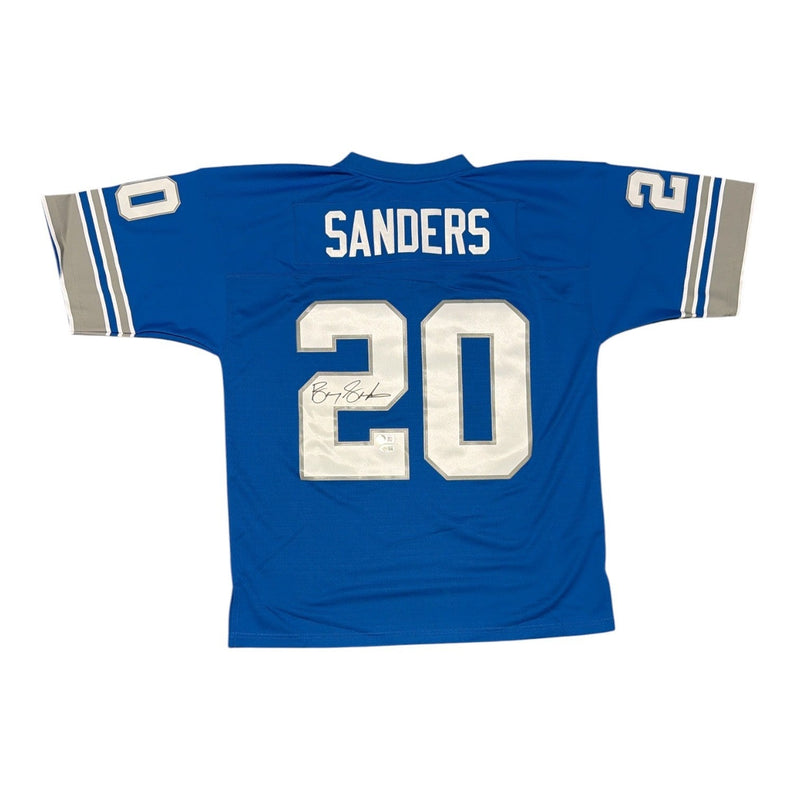 Barry Sanders Signed Autographed Detroit Lions M&N Jersey SCHWARTZ + JSA COA