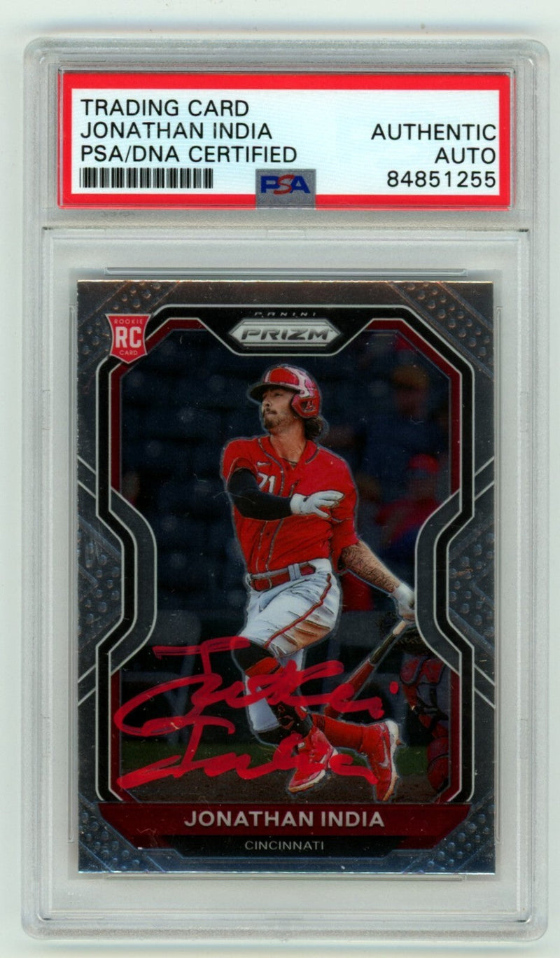 Jonathan India 2021 Panini Prizm #26 Signed Rookie RC PSA Authentic Auto Royals