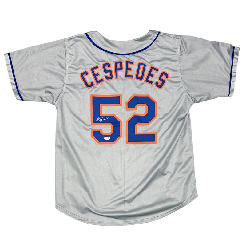 Yoenis Cespedes Signed New York Mets Custom Grey Jersey JSA Witness COA