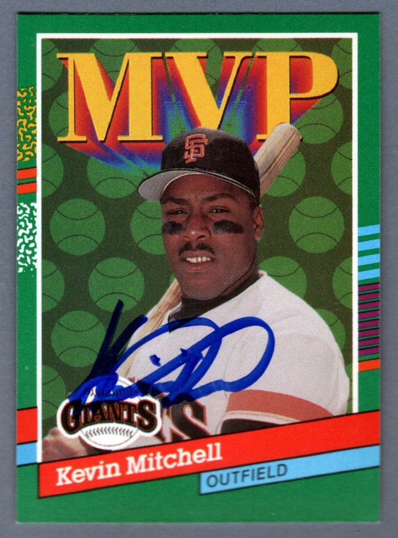 Kevin Mitchell Signed 1990 Leaf #407 MVP LSCM COA San Francisco Giants