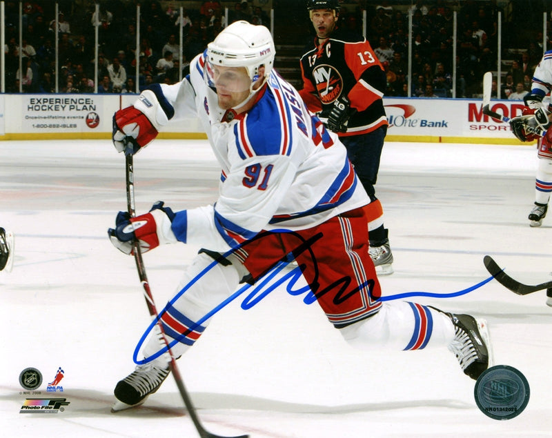 Markus Naslund Signed Autographed New York Rangers 8x10 Photo File LSCM COA #1
