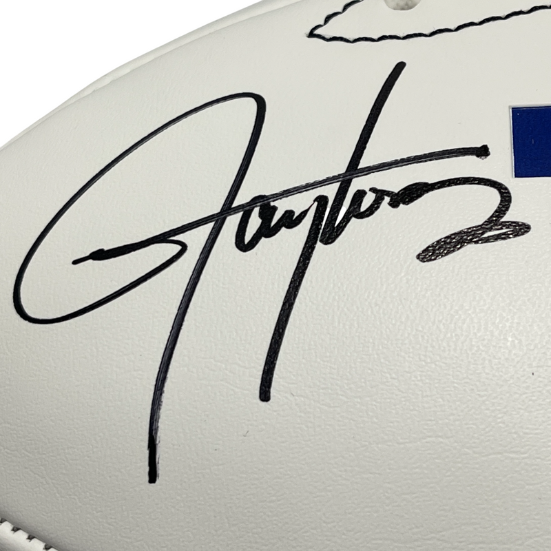 Lawrence Taylor Signed Auto New York Giants White Football Beckett Wit BAS COA