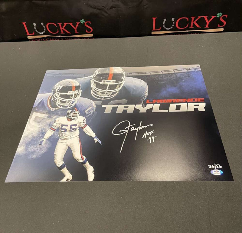 Lawrence Taylor Signed Auto 16x20 Photo Comp LE /56 PSA COA HOF 99 Giants