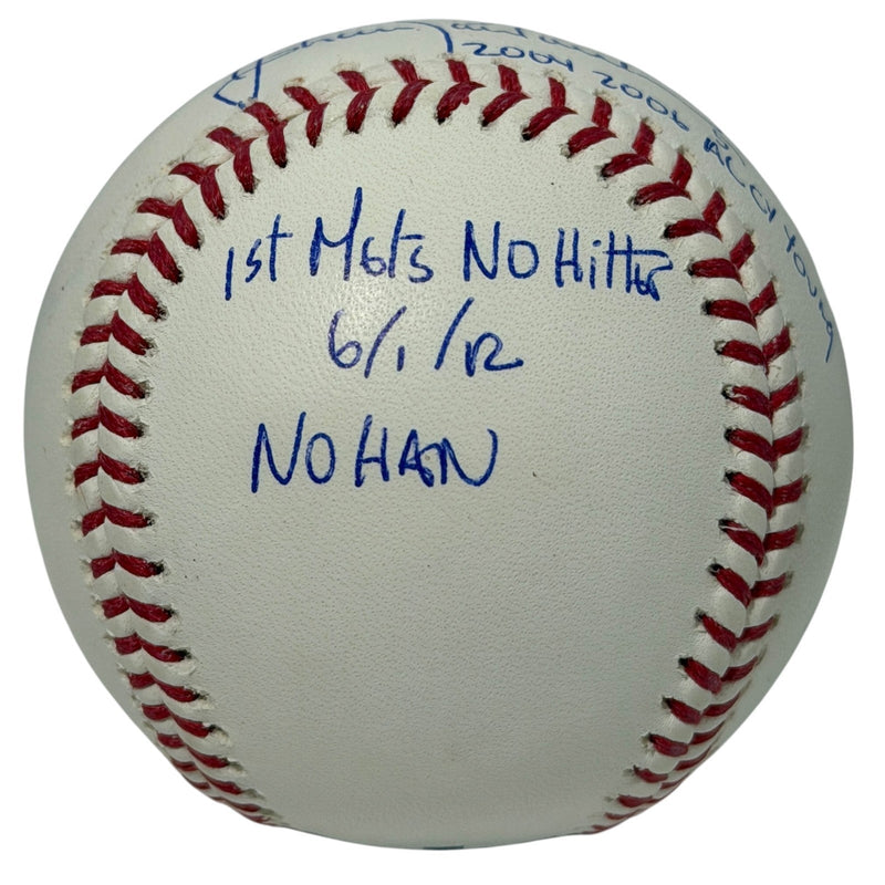 Johan Santana Signed Autographed ROMLB Baseball w/ 4 Stat Inscs JSA COA NY Mets