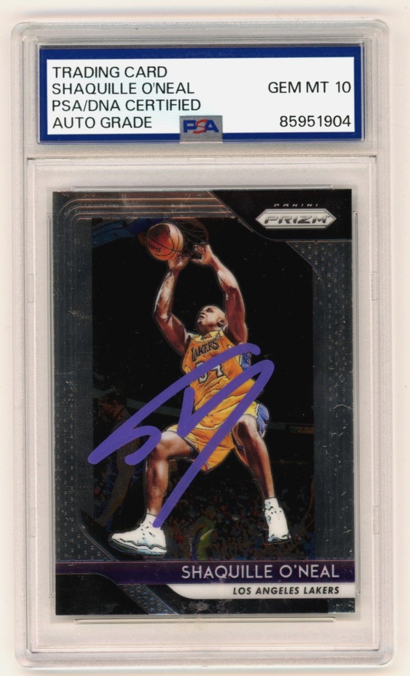 Shaquille O'Neal 2018-19 Panini Prizm #35 Signed PSA 10 Auto Shaq Lakers