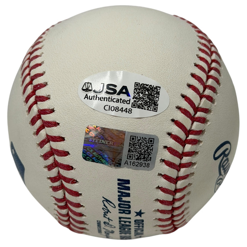 Bernie Williams Signed Autographed ROMLB Baseball JSA COA + Steiner Yankees