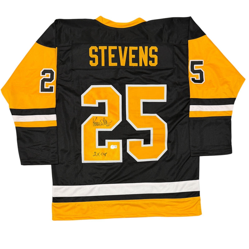Kevin Stevens Signed Penguins Custom Jersey w/ 2x Cup Beckett Witness BAS COA