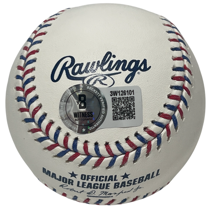 Sammy Sosa Signed Cubs Logo ROMLB Baseball w/ Cubs HOF 25 Beckett Wit BAS COA