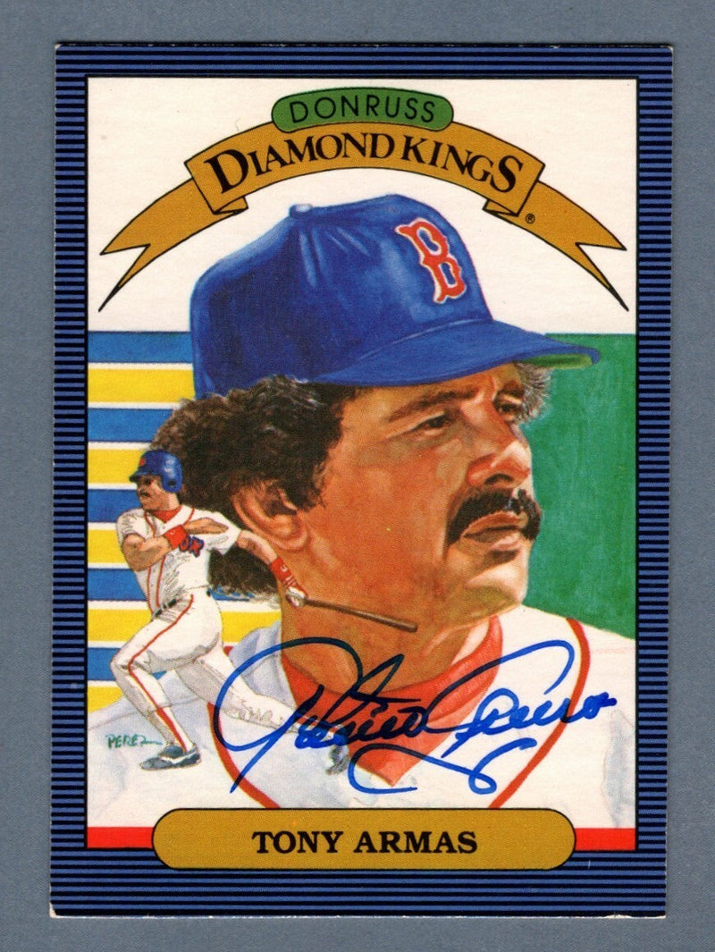 Tony Armas Signed 1986 Donruss Diamond Kings #5 LSCM COA Boston Red Sox