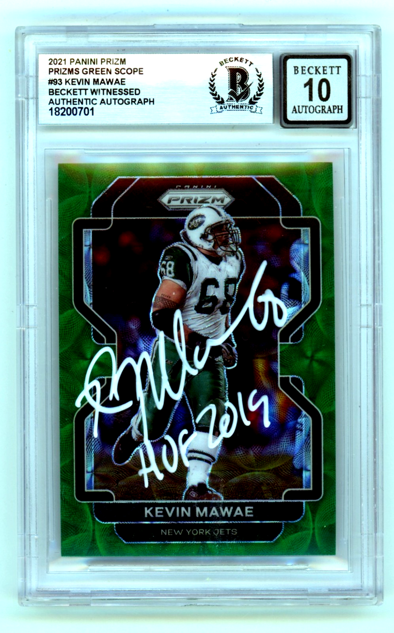 Kevin Mawae 2021 Panini Prizm #93 Green Scope Signed /75 Beckett BGS 10 Auto
