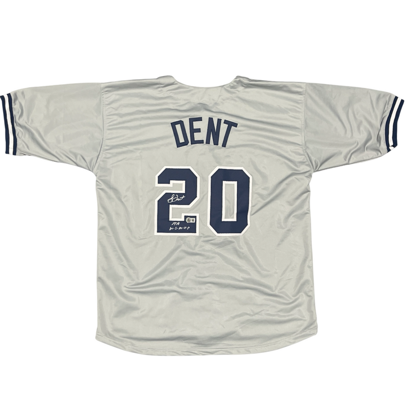 Bucky Dent Signed Yankees Custom Jersey w/ 1978 WS MVP Beckett Witness BAS COA