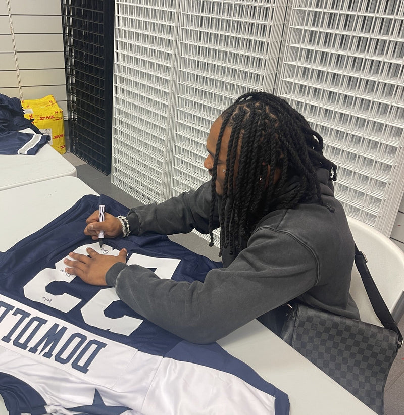 Rico Dowdle Signed Cowboys TB Custom Jersey w/ We Dem Boyz! Beckett BAS COA