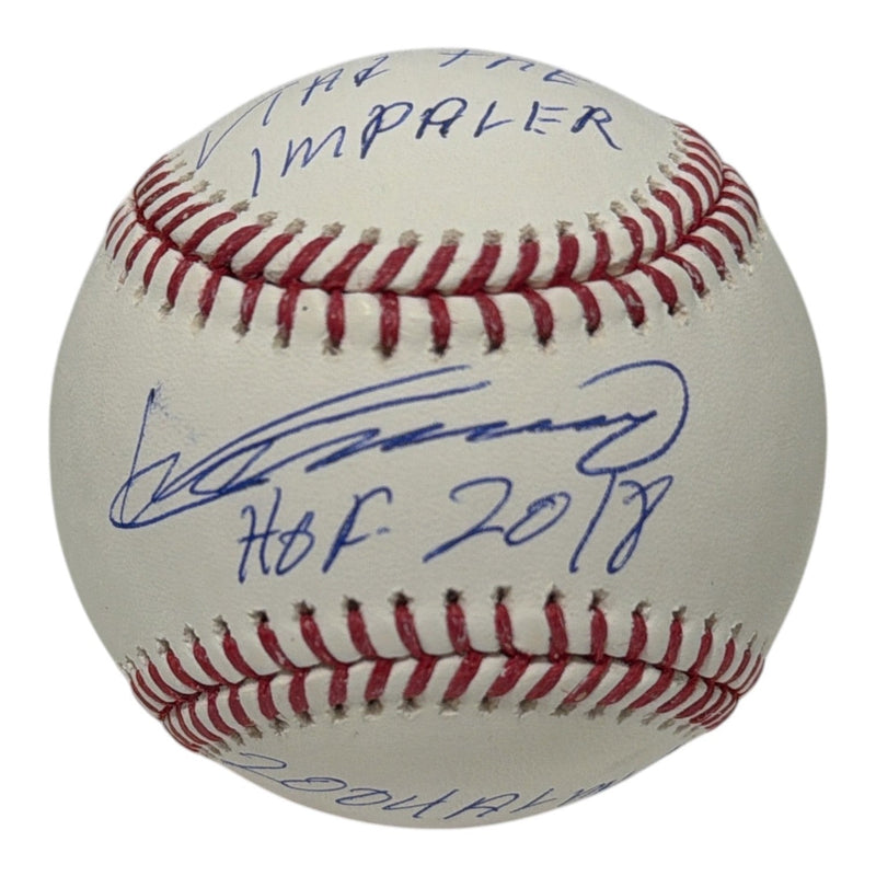 Vladimir Guerrero Sr Signed Autographed ROMLB Baseball w/ 3x Insc JSA COA Angles