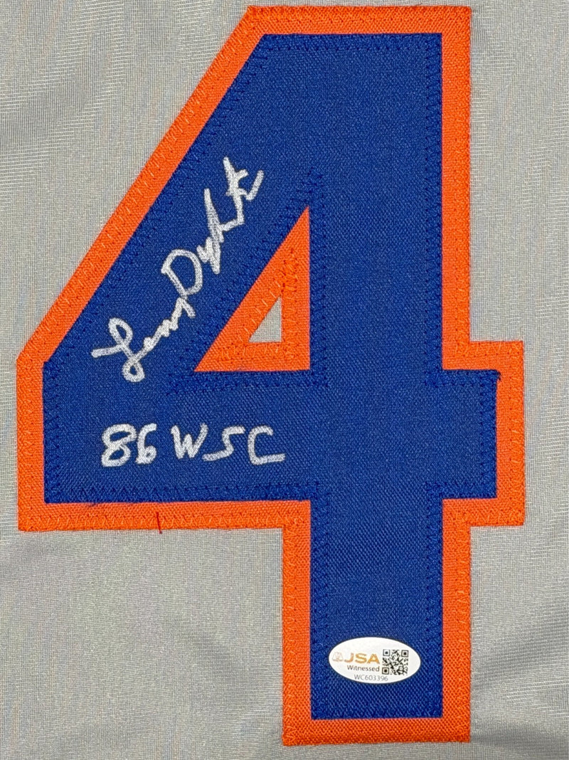 Lenny Dykstra Signed New York Mets Custom Jersey w/ 86 WSC JSA Witness COA