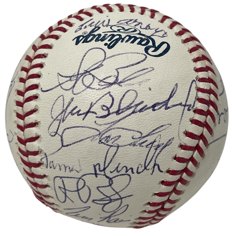 2008 New York Yankees Old Timers Day (24) Signed Final Season Baseball JSA COA