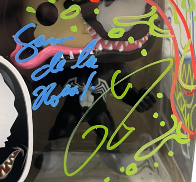 Tom Hardy Signed Venom Funko Pop #363 w/ Sam De La Rosa Sketch BAS & JSA COA C