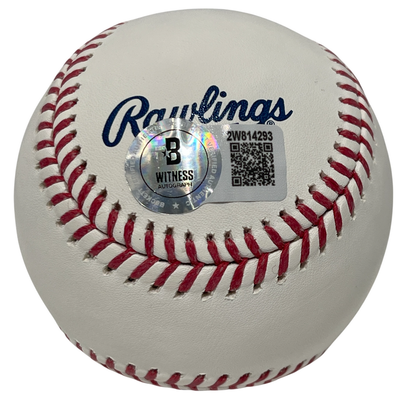 Andre Dawson Signed HOF ROMLB Baseball w/ HOF 2010 Beckett Witness BAS COA