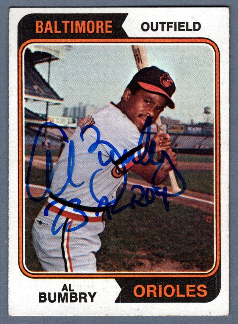 Al Bumbry Signed 1974 Topps Baseball #137 w/ 73 AL ROY LSCM COA Orioles