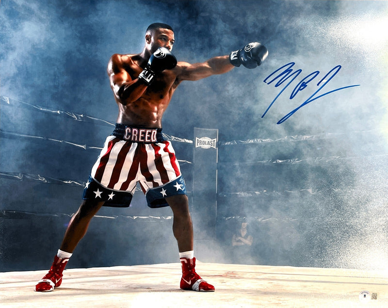 Michael B. Jordan Signed Auto 16x20 Photo Apollo Creed Beckett Witness BAS COA A