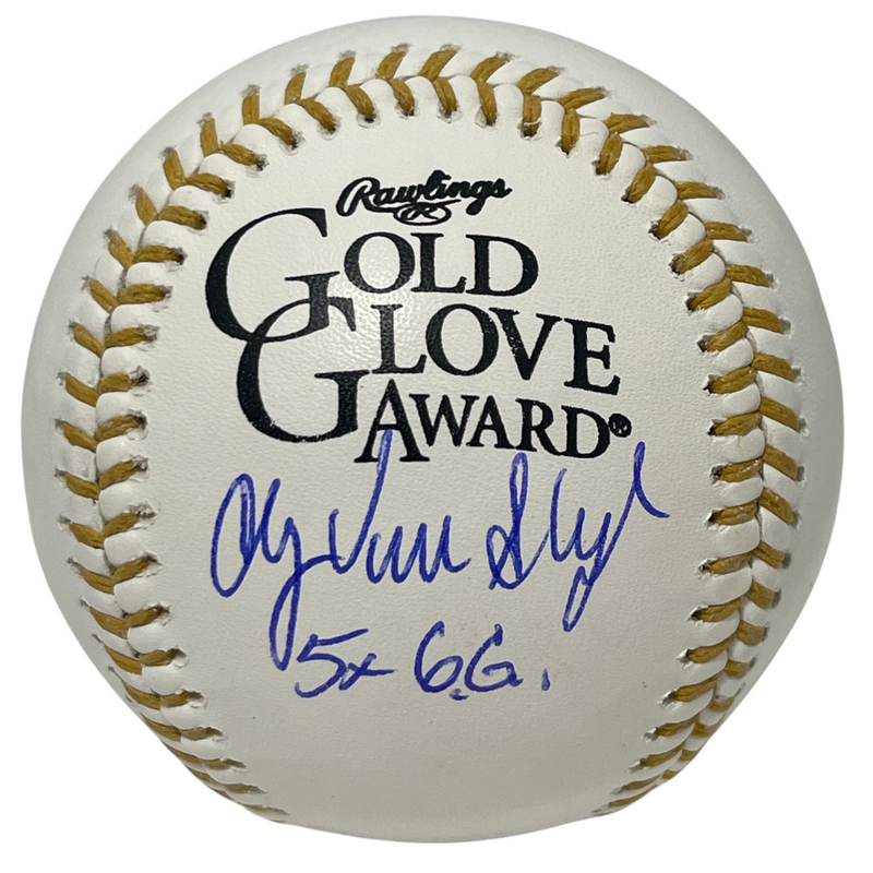 Andy Van Slyke Signed Rawlings Gold Glove Baseball w/ 5x GG Beckett Wit BAS COA