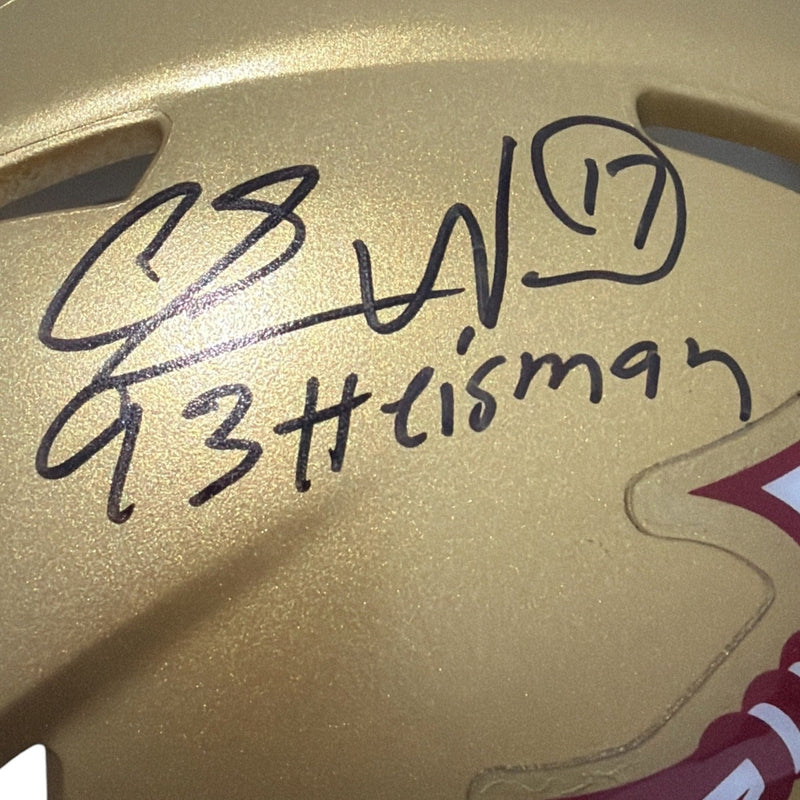 Charlie Ward Signed Florida State Gold Mini Helmet w/ 93 Heisman JSA Witness COA