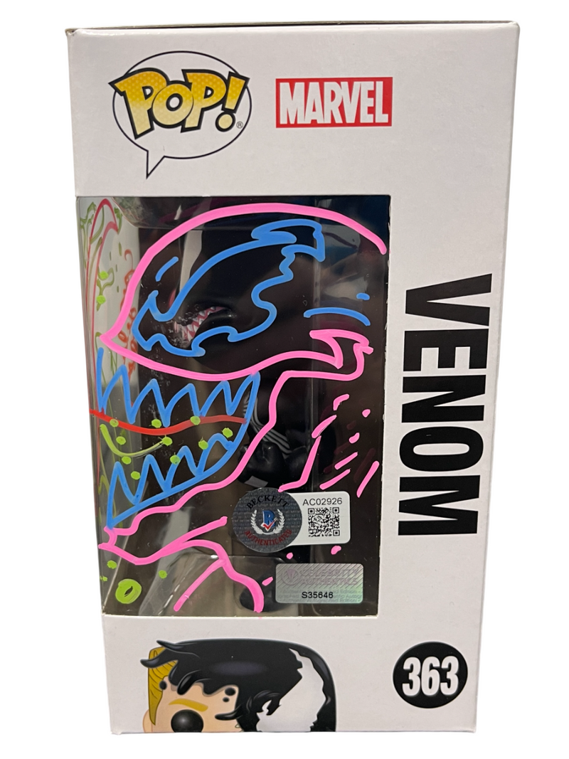 Tom Hardy Signed Venom Funko Pop #363 w/ Sam De La Rosa Sketch BAS & JSA COA A